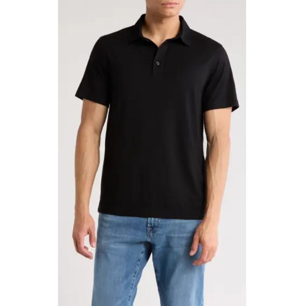 14th & UNION NORDSTROM Men's Black Cotton & Modal Polo Shirt Size XL